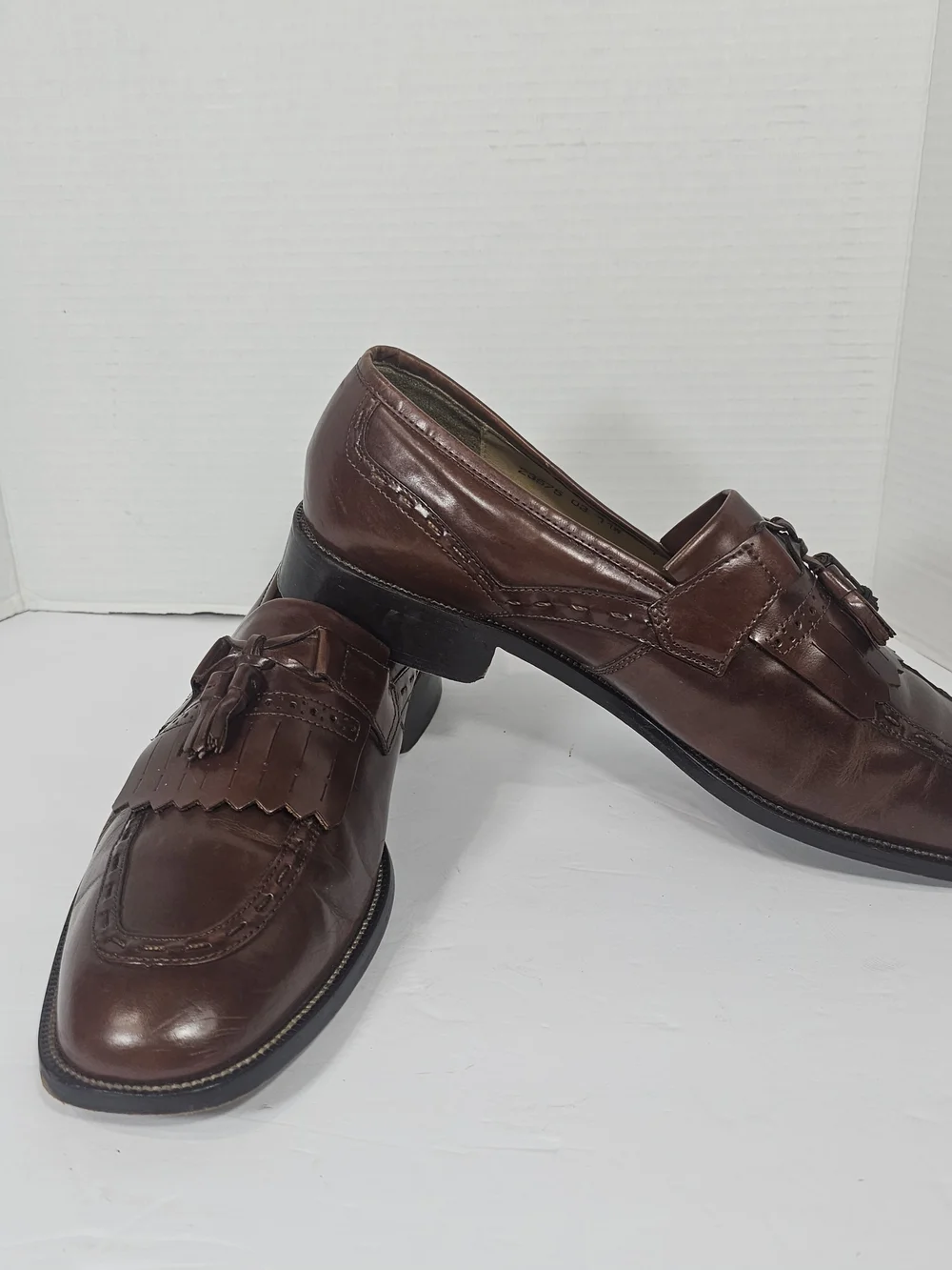 Stacy Adams Brown Leather Tassel Kiltie Loafers Preppy Mens Sz 11